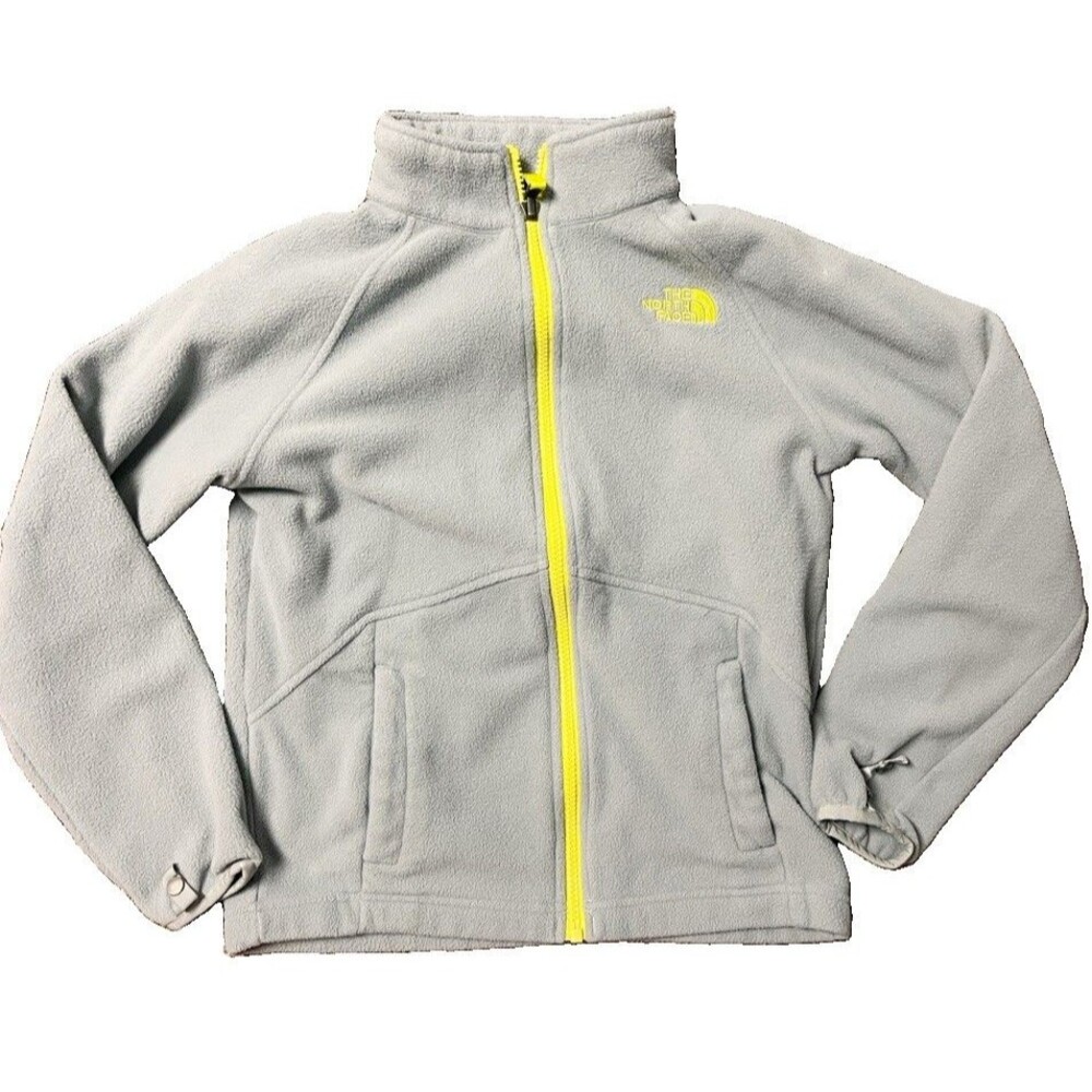 The North Face Boys Fleece Jacket Size M (10/12) Full Zip Gray Active Hiking